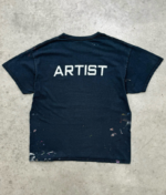 Akimbo Faded Black Paint Splatter Artist Tee-2000s back view
