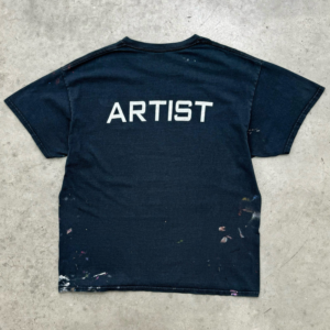 Akimbo Faded Black Paint Splatter Artist Tee-2000s back view