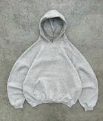 Akimbo Distressed Faded Grey Russell Hoodie-1990s front view