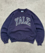 Akimbo Faded Navy Blue Yale Russell Crewneck-1990s front view