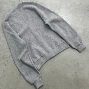 Akimbo Faded Heather Grey Virgin Wool Cardigan-1970s back view