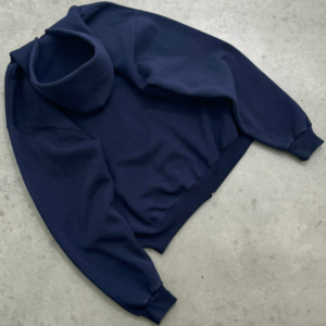 Akimbo Faded Navy Blue Zip Up Hoodie-1990s back view