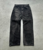 Akimbo Sun Faded Midnight Black Jeans-1990s front view