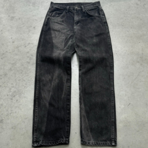 Akimbo Sun Faded Midnight Black Jeans-1990s front view