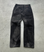 Akimbo Sun Faded Midnight Black Jeans-1990s back view