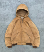 Akimbo Faded Tan Key Imperial Hooded Work Jacket-1980s front view